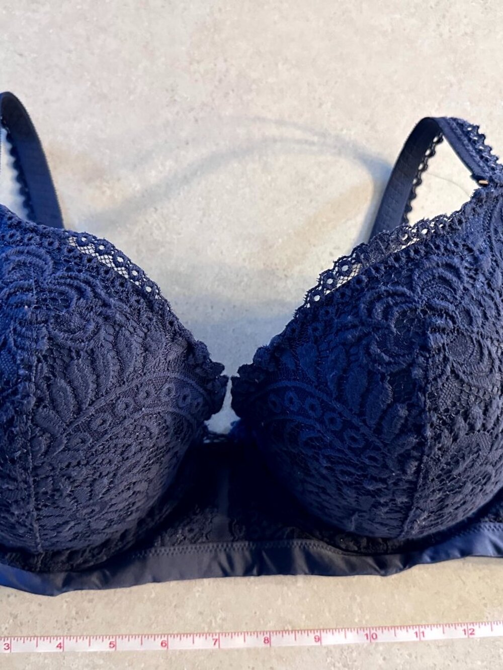 Aerie Padded Push Up Blue Lace Bra Size 38D Underwire